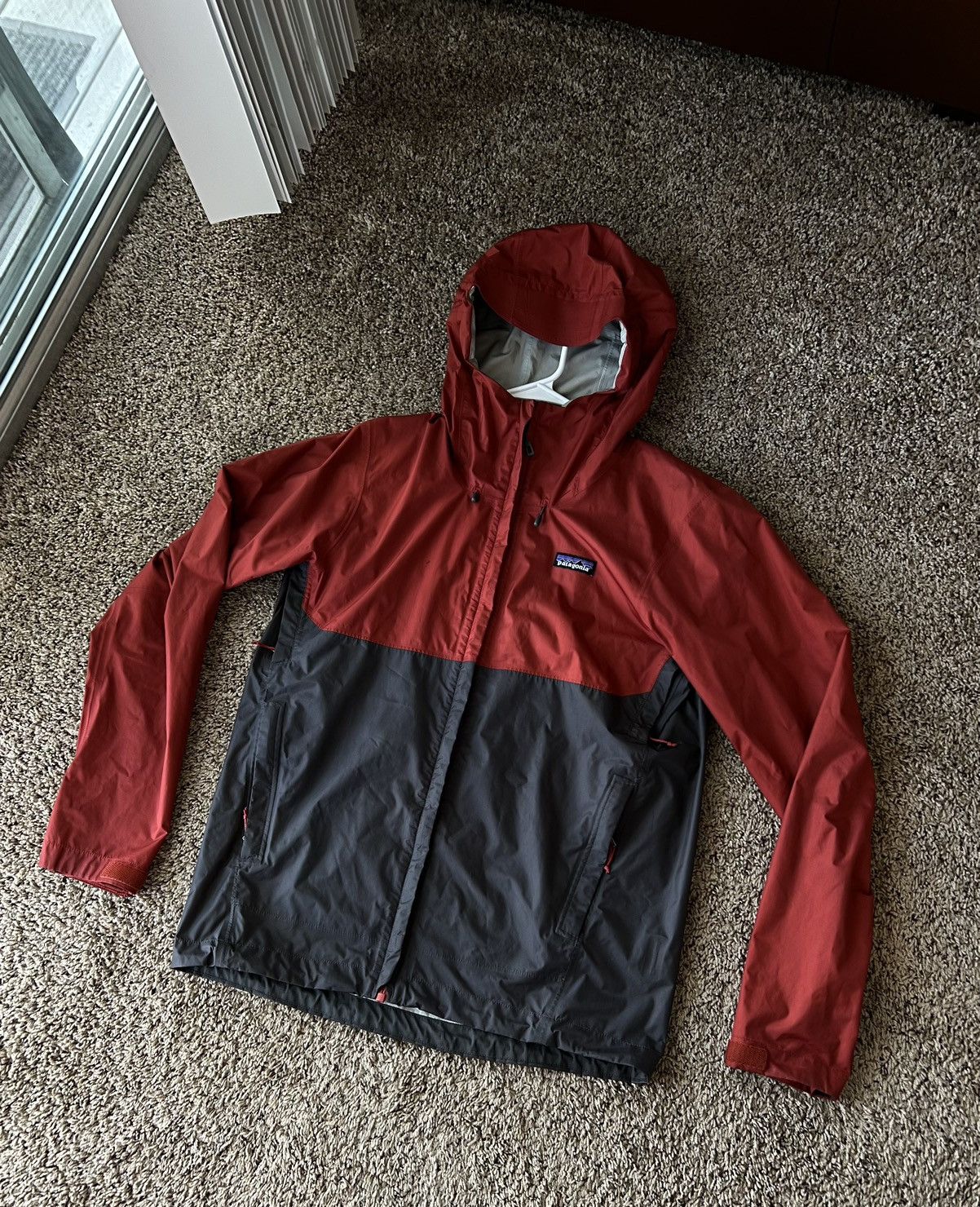 Pre-owned Patagonia Windbreaker Jacket Raincoat In Red