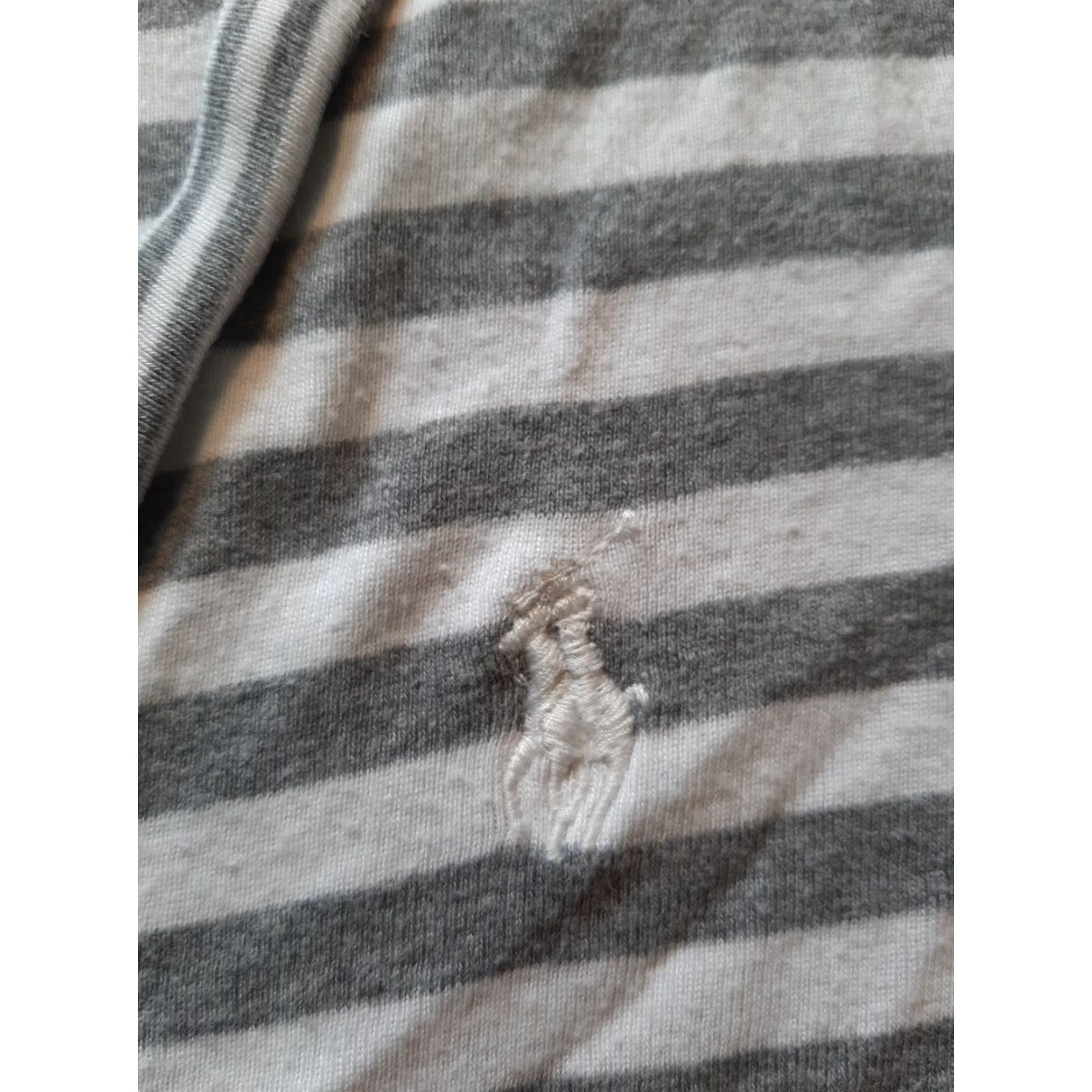 Ralph Lauren Lauren Ralph Lauren Shirt Womens Large L Striped Polo Short Sleeve Collared White Size L / US 10 / IT 46 - 2 Thumbnail