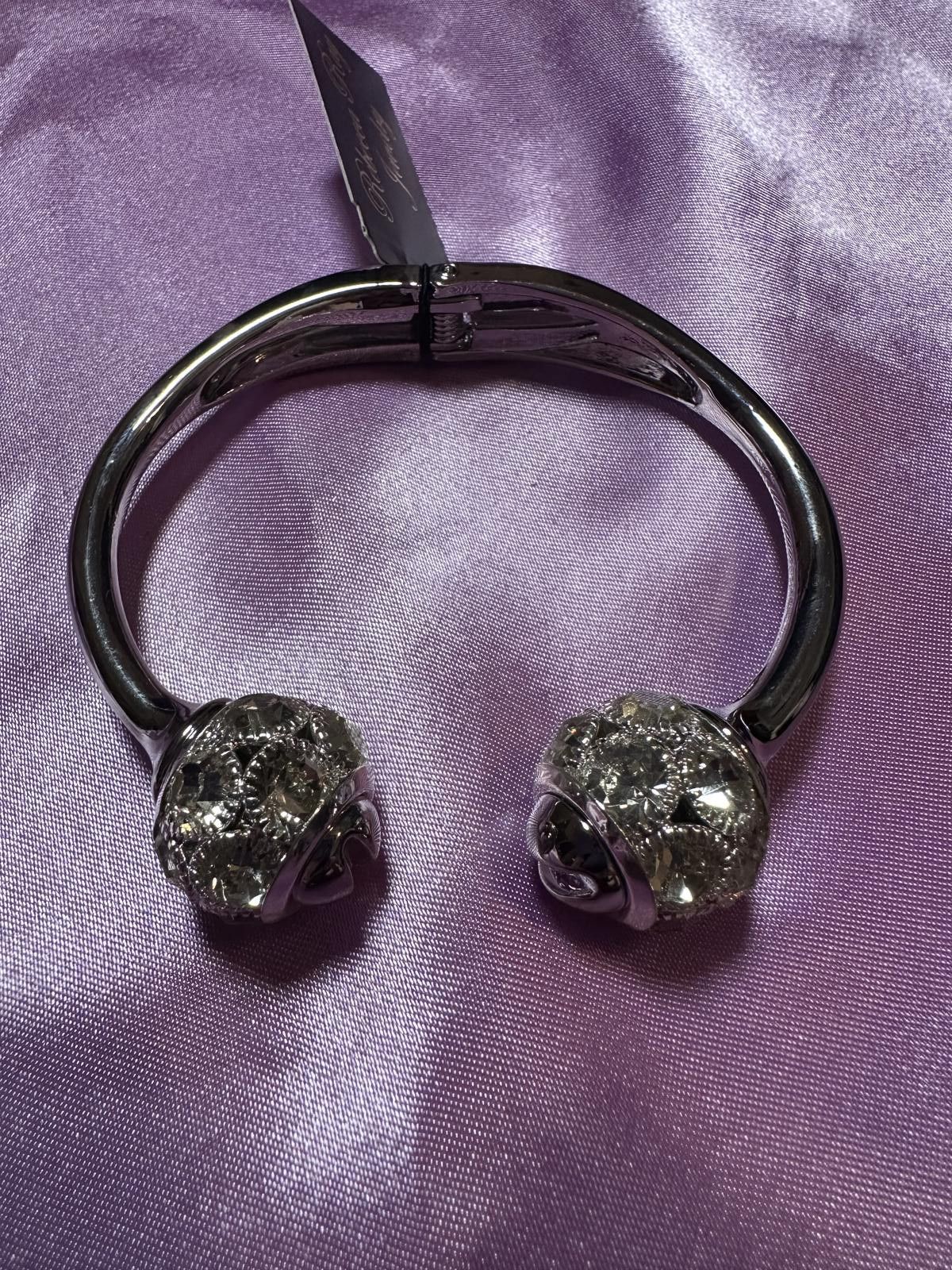 Other Chunky Statement Bangle Bracelet: Silver Size ONE SIZE - 3 Thumbnail