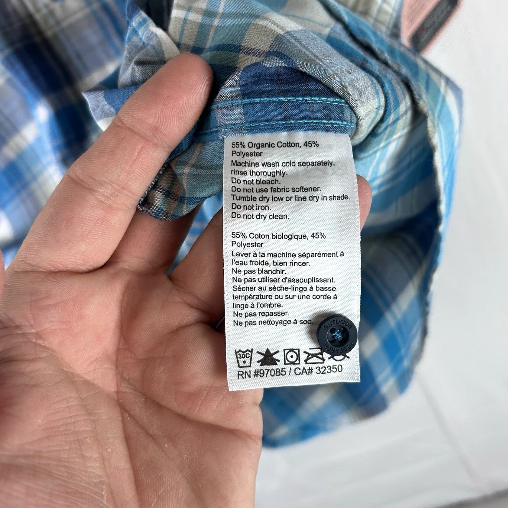 Outdoor Research Outdoor Research Shirt Mens S Button Up Short Sleeve Plaid Seapine Pocket Blue Size US S / EU 44-46 / 1 - 6 Thumbnail