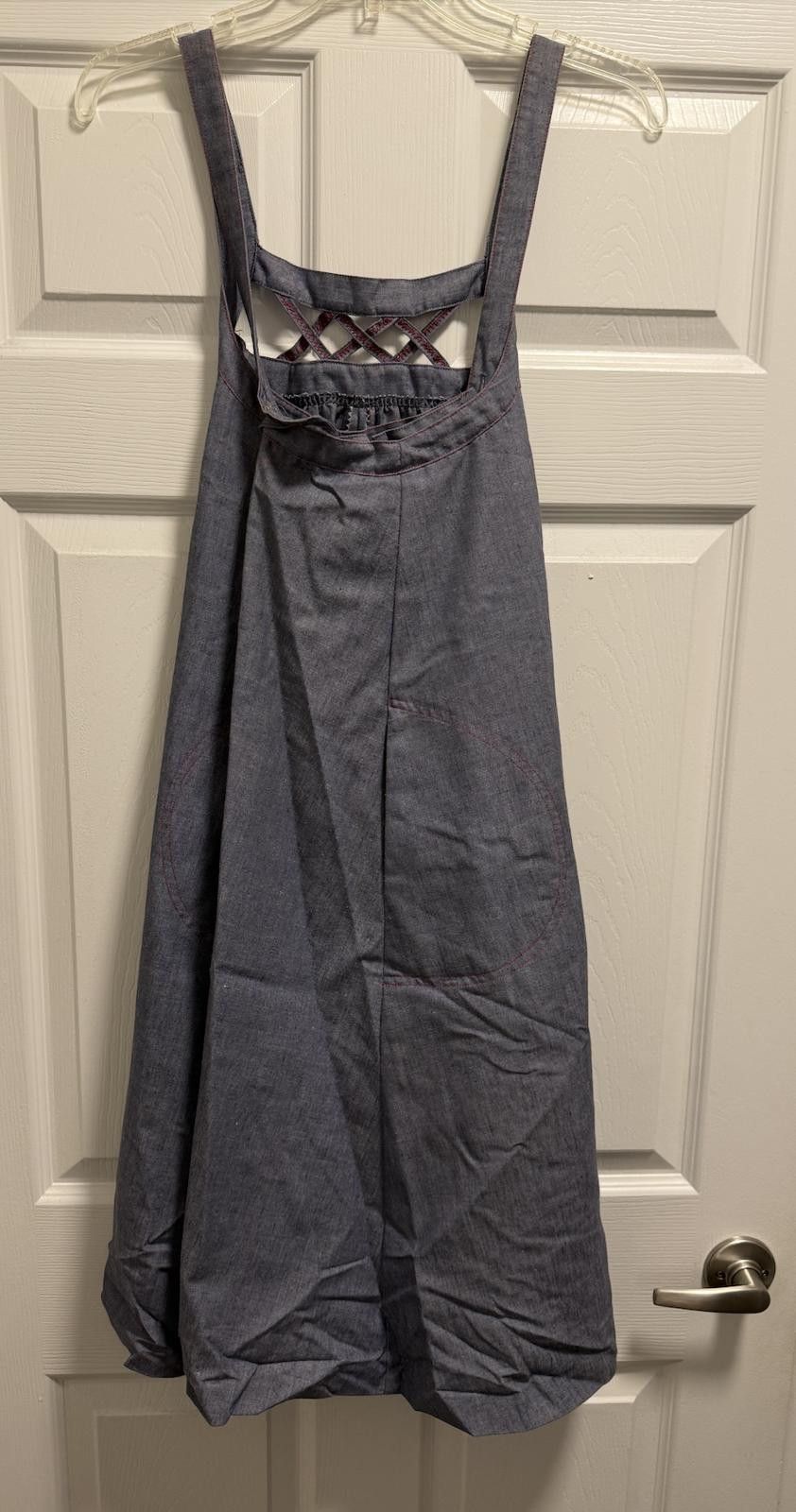 Designer Vintage ILGWU Union-Made Denim A‑Line Maxi Dress Size M / US 6-8 / IT 42-44 - 3 Thumbnail