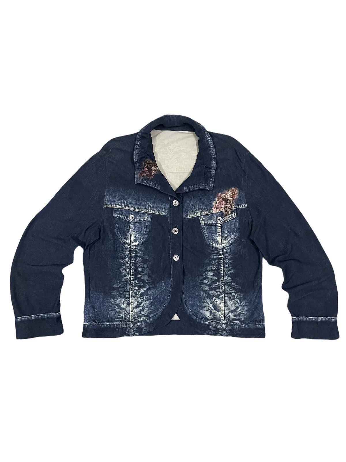 Christian Audigier Vintage Japanese Brand Denim Floral Art Style ButtonUp Shirt Size M / US 6-8 / IT 42-44 - 1 Thumbnail