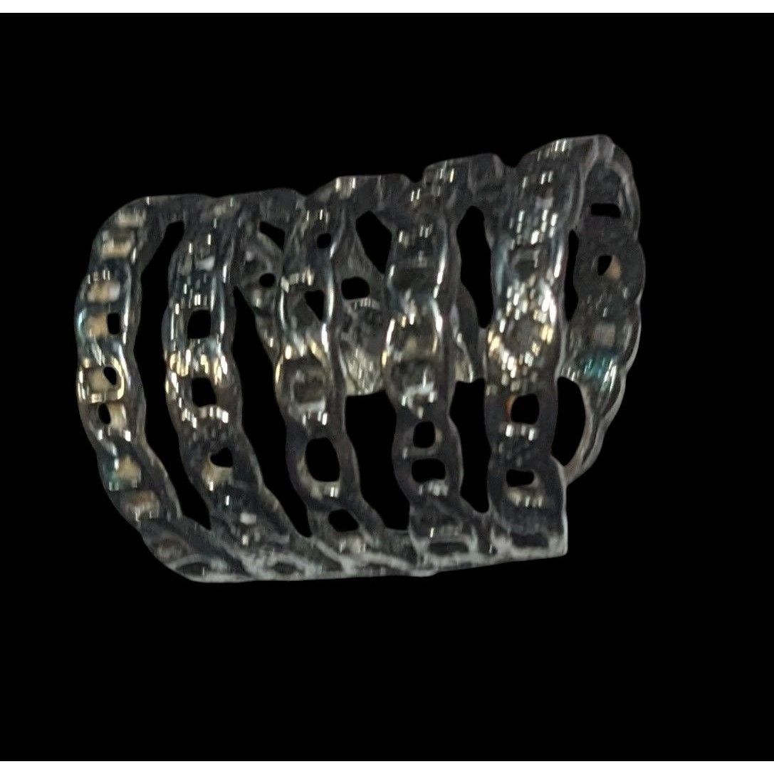 Other Grunge Punk Gunmetal Tone 5 Layer Chain Style Ring Size 5 1/ Size ONE SIZE - 10 Thumbnail