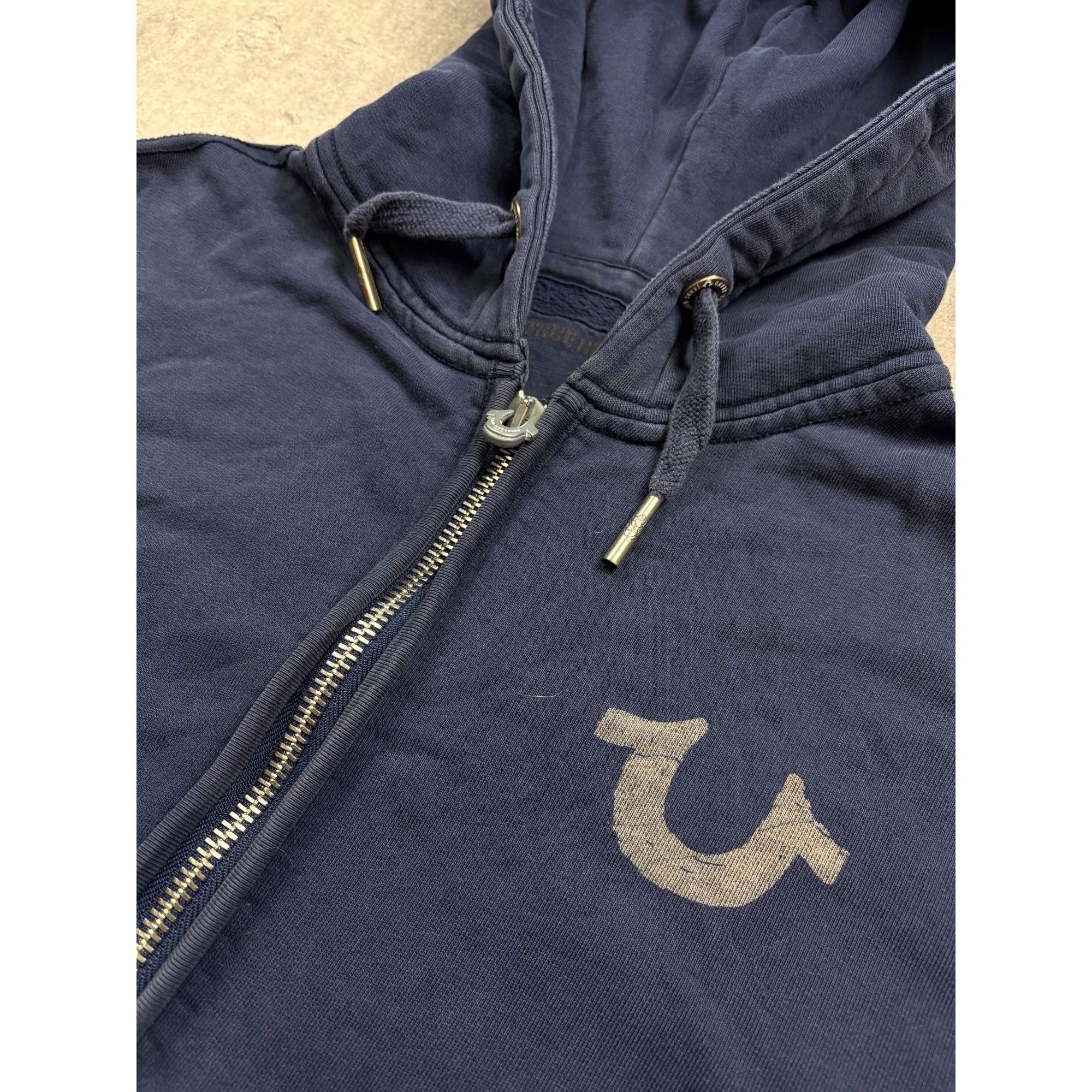 True Religion True Religion Mens Navy Full-Zip Hoodie With Drawstring Hood Size US XXL / EU 58 / 5 - 5 Thumbnail