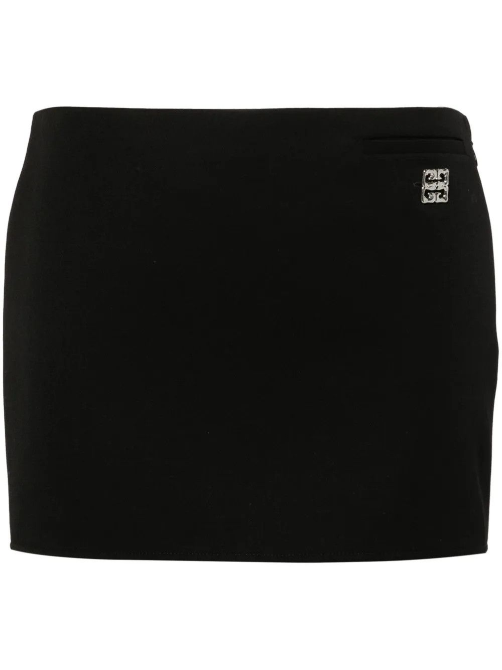 Givenchy o1n1vont0326 4G-Plaque Wool Miniskirt in Black Size 27" / US 4 / IT 40 - 1 Thumbnail