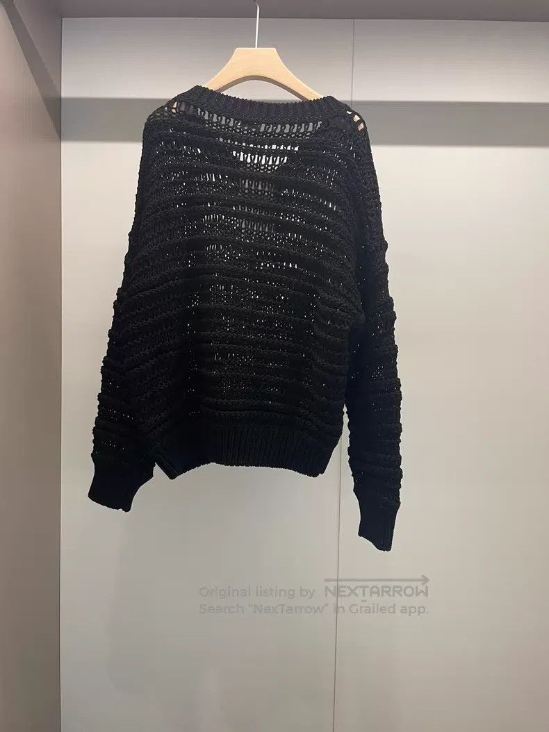 Brunello Cucinelli Brunello Cucinelli Black cotton V-neck sweater Size XL / US 12-14 / IT 48-50 - 2 Thumbnail
