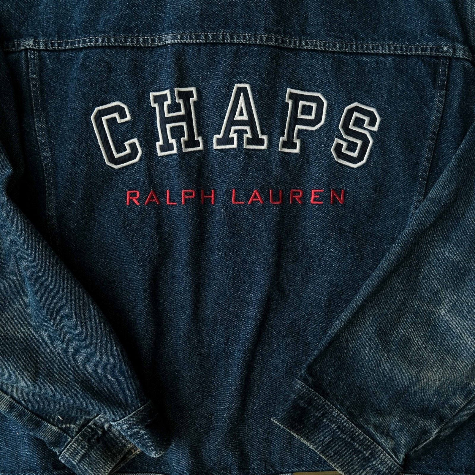 Vintage Chaps Ralph Lauren Denim Jacket Trucker Men XL 90s