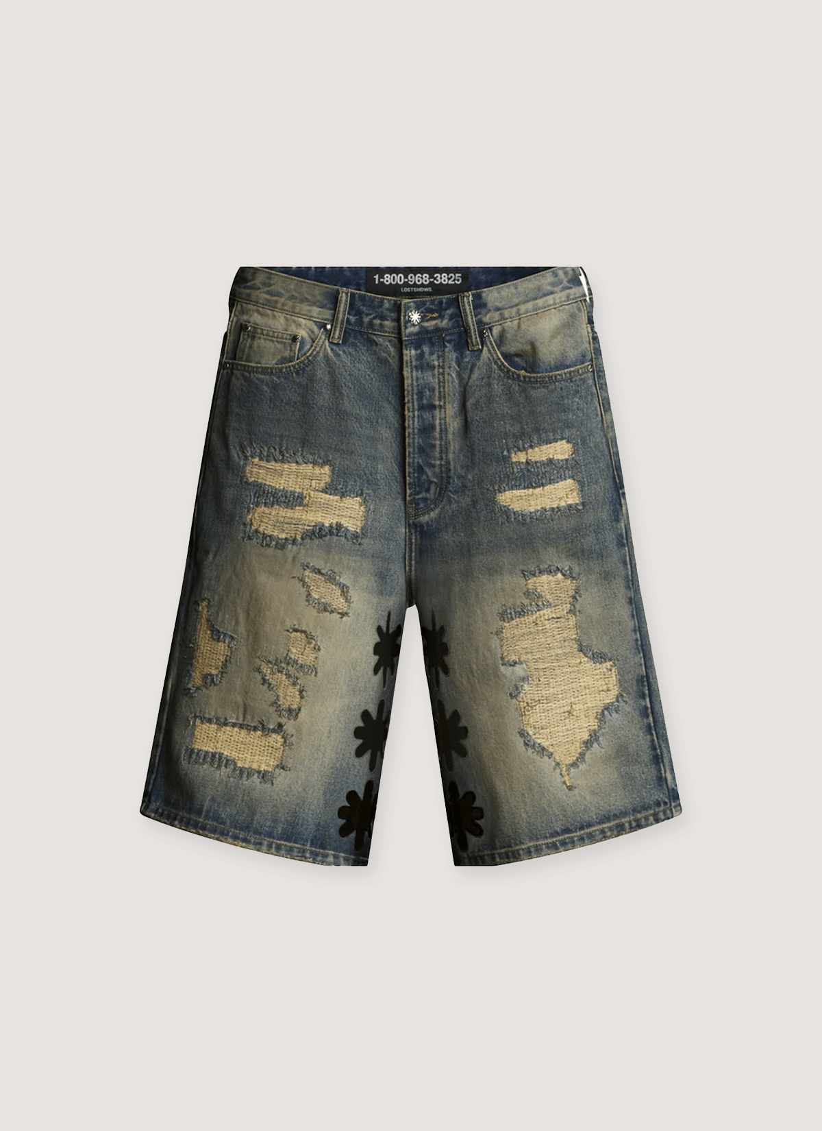 LOSTSHDWS Lost SHDWS DSTRY Denim Short Blue Black Size US 32 / EU 48 - 1 Thumbnail