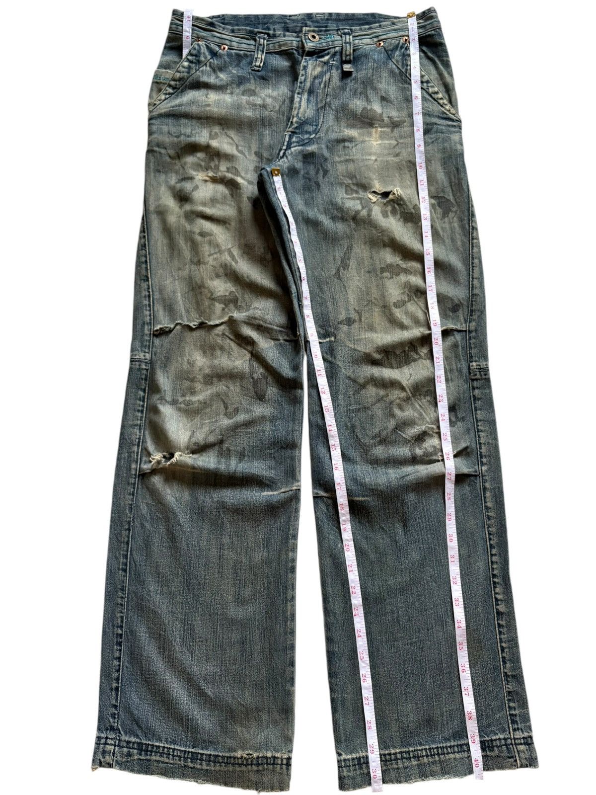 Japanese Brand Vintage Japanese Brand Mud Wash Distressed Baggy Jeans Size US 31 - 13 Thumbnail