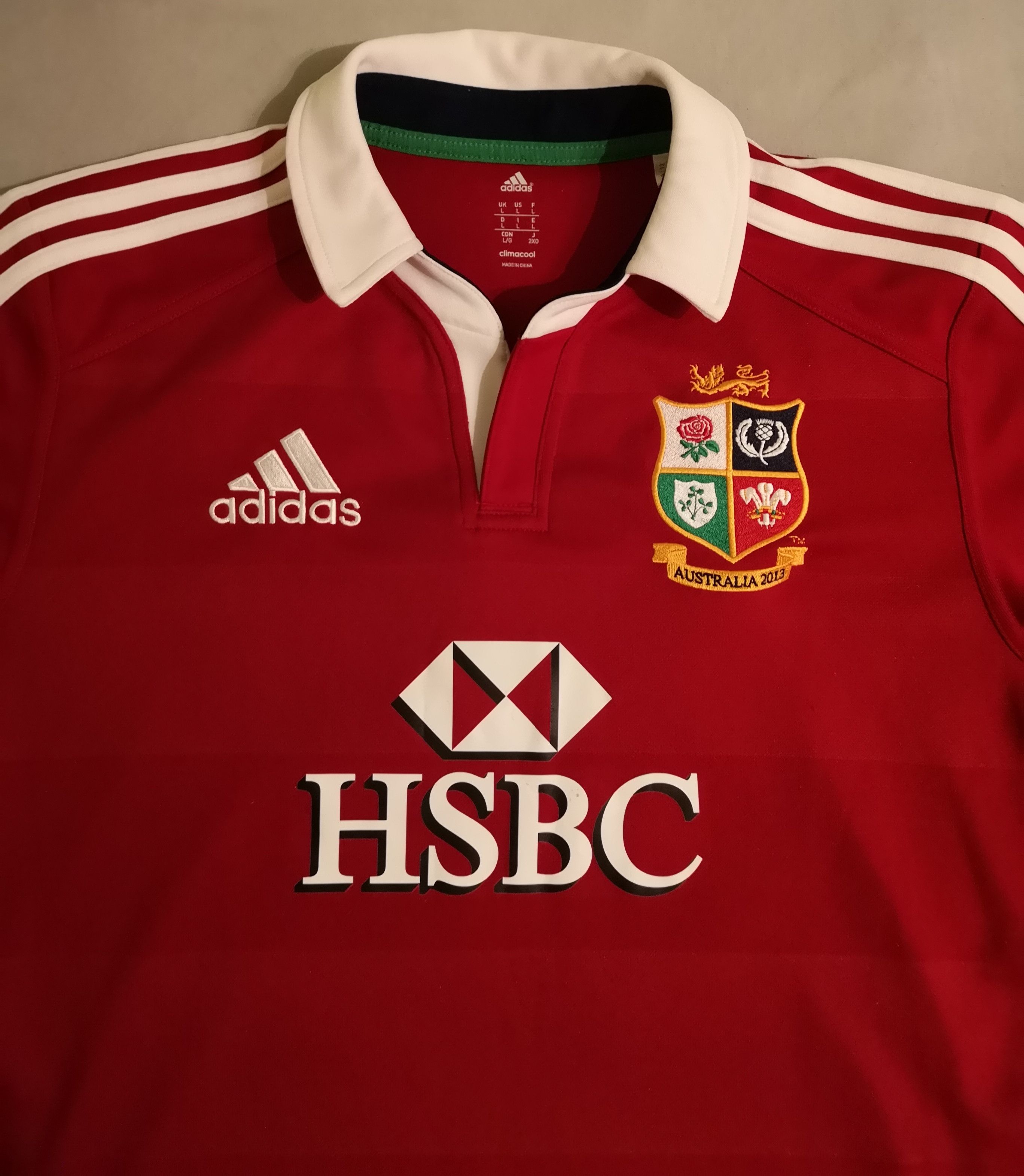 Adidas Shirt British Irish Lions 2013 Rugby Union 125' Retro Size US L / EU 52-54 / 3 - 2 Thumbnail