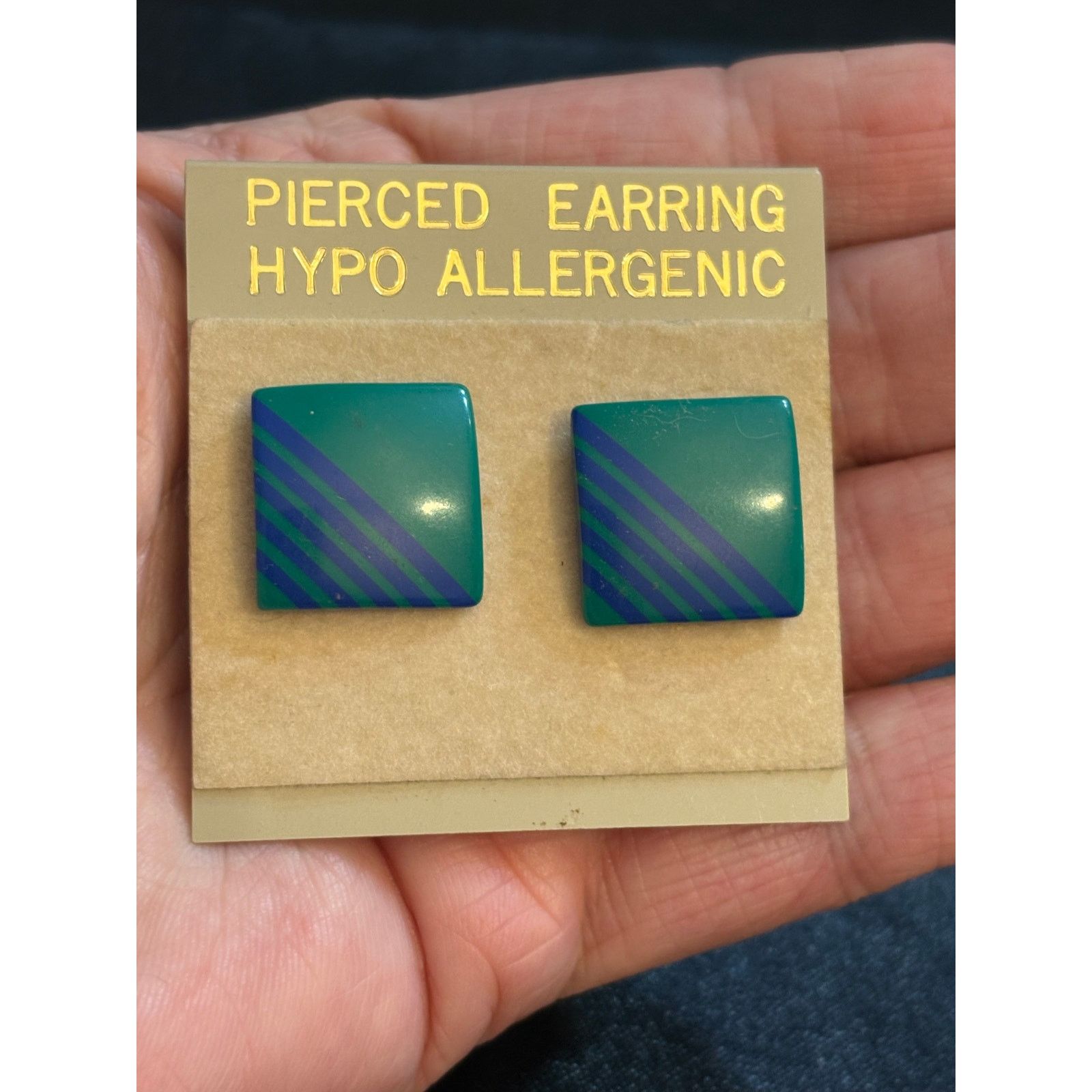 Other Vintage post earrings circa 1980 green Size ONE SIZE - 1 Thumbnail