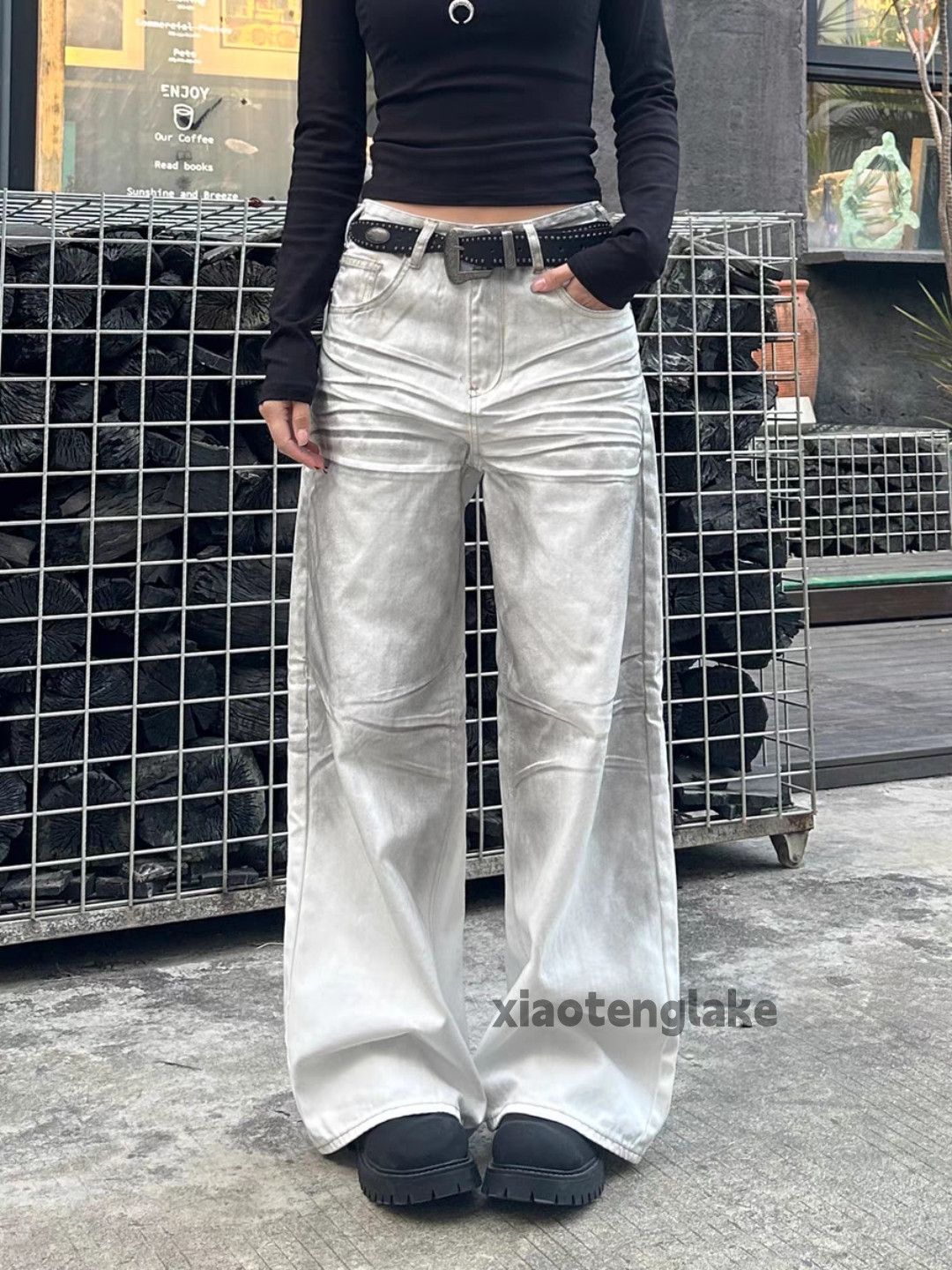 Jean × Vintage Washed faded cleanfit stain paint punk grunge jeans Size US 28 / EU 44 - 7 Thumbnail