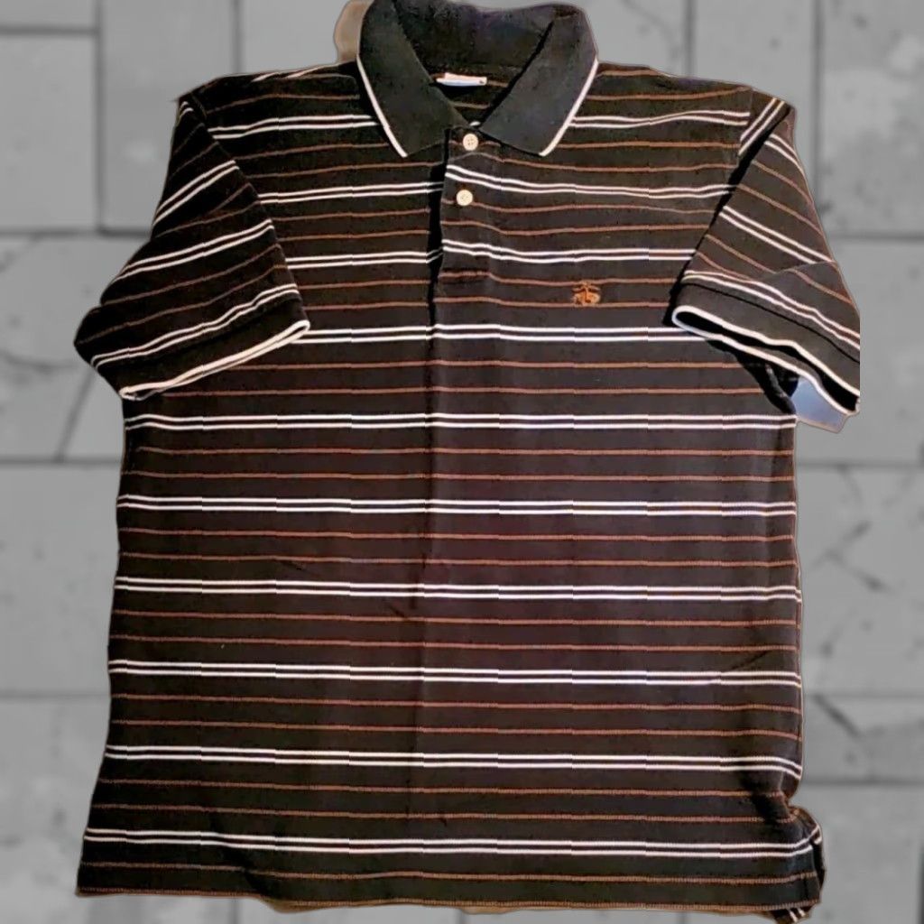 VINTAGE Brooks Brothers Cotton Knit Polo Shirt Adult Medium Blue