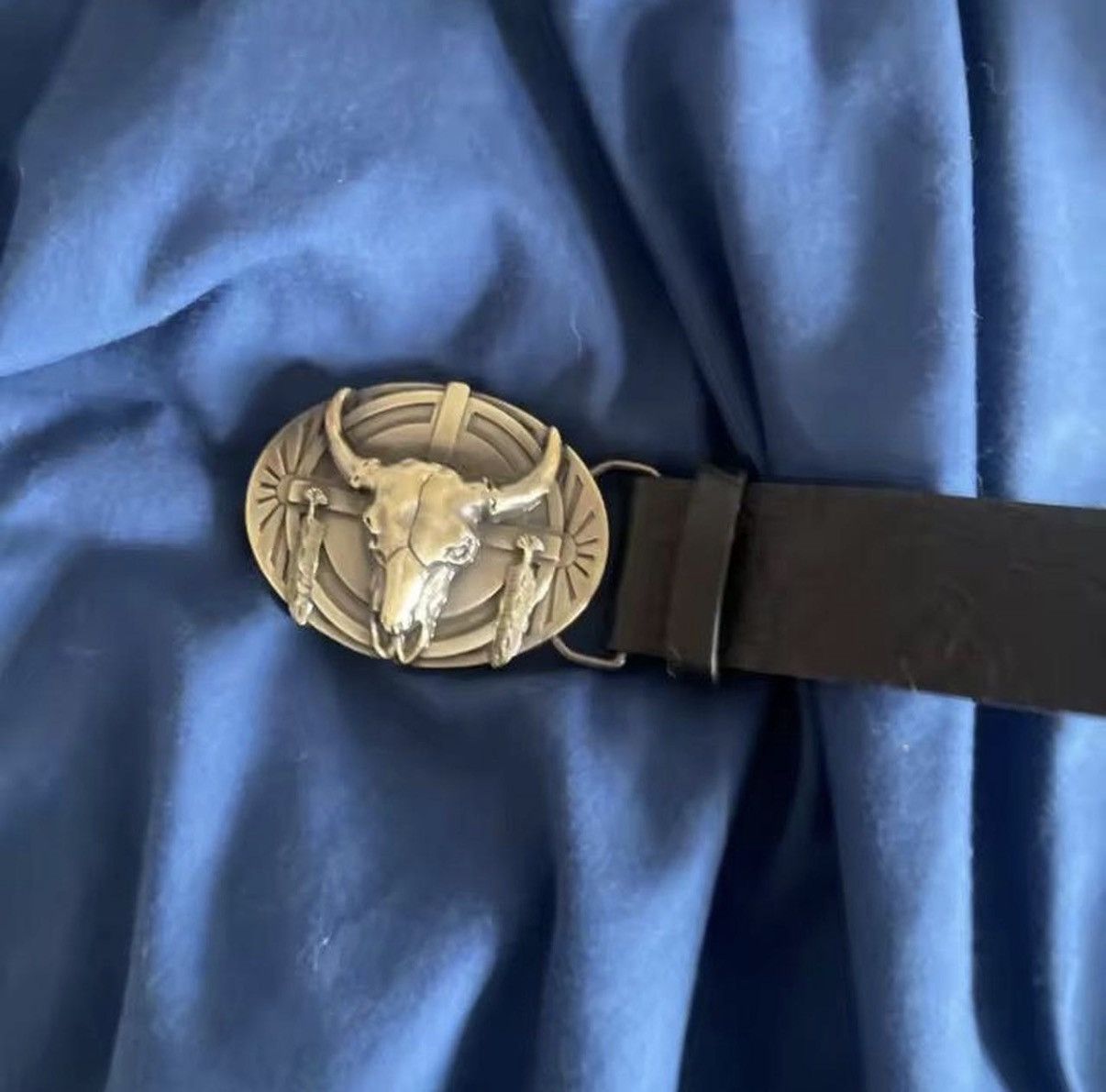Other Black belt with silver skull buckle Size ONE SIZE - 2 Thumbnail