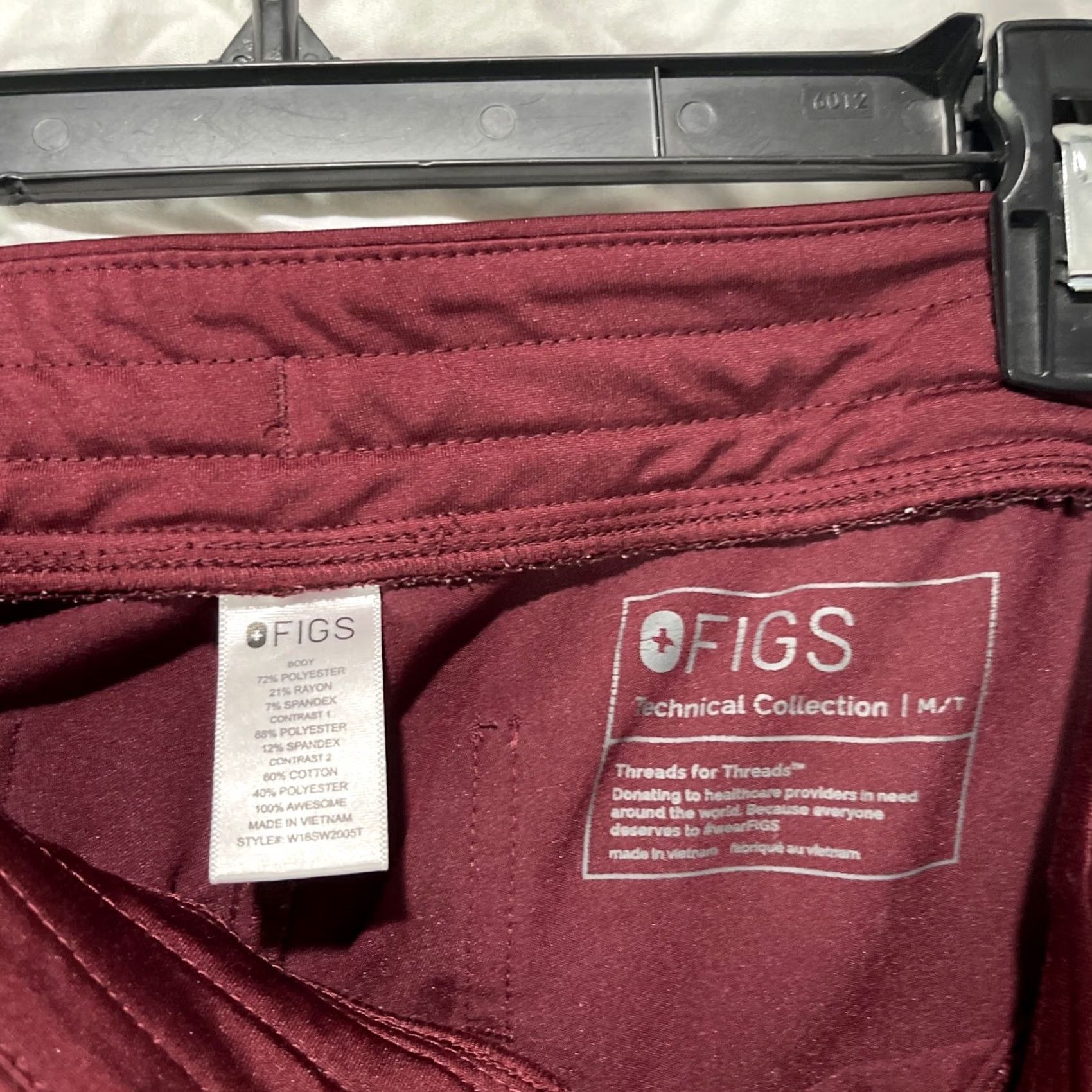 Vintage FIGS Pants Womens M Jogger Scrub Bottoms Technical Collection Medical Vet Pants Purple MP/Med, Solid, Polyester, Women, 16" W 31" Inseam Size 32" / US 10 / IT 46 - 6 Thumbnail