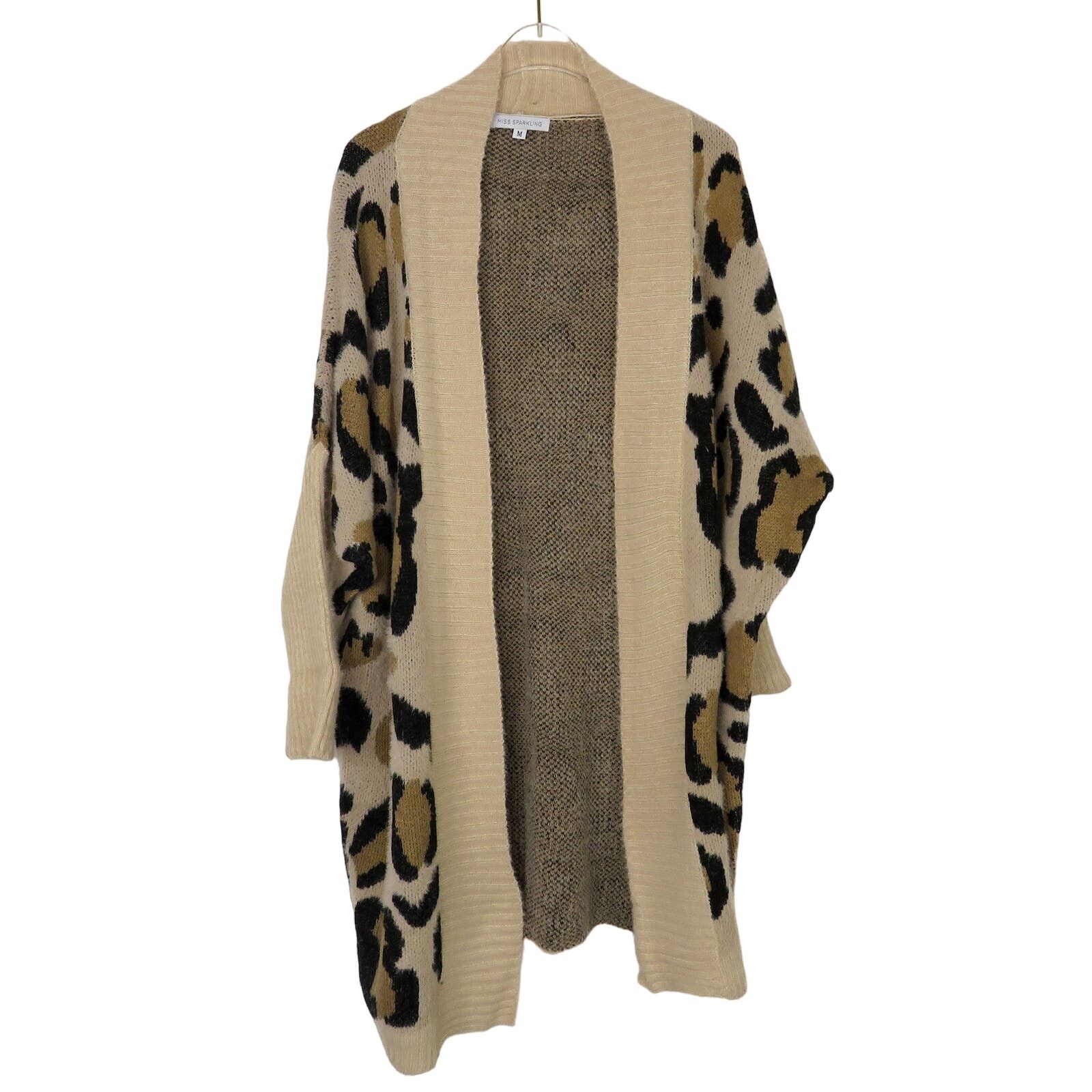 Other Miss Sparkling Tan Leopard Print Cardigan Medium NWT Size M / US 6-8 / IT 42-44 - 4 Thumbnail