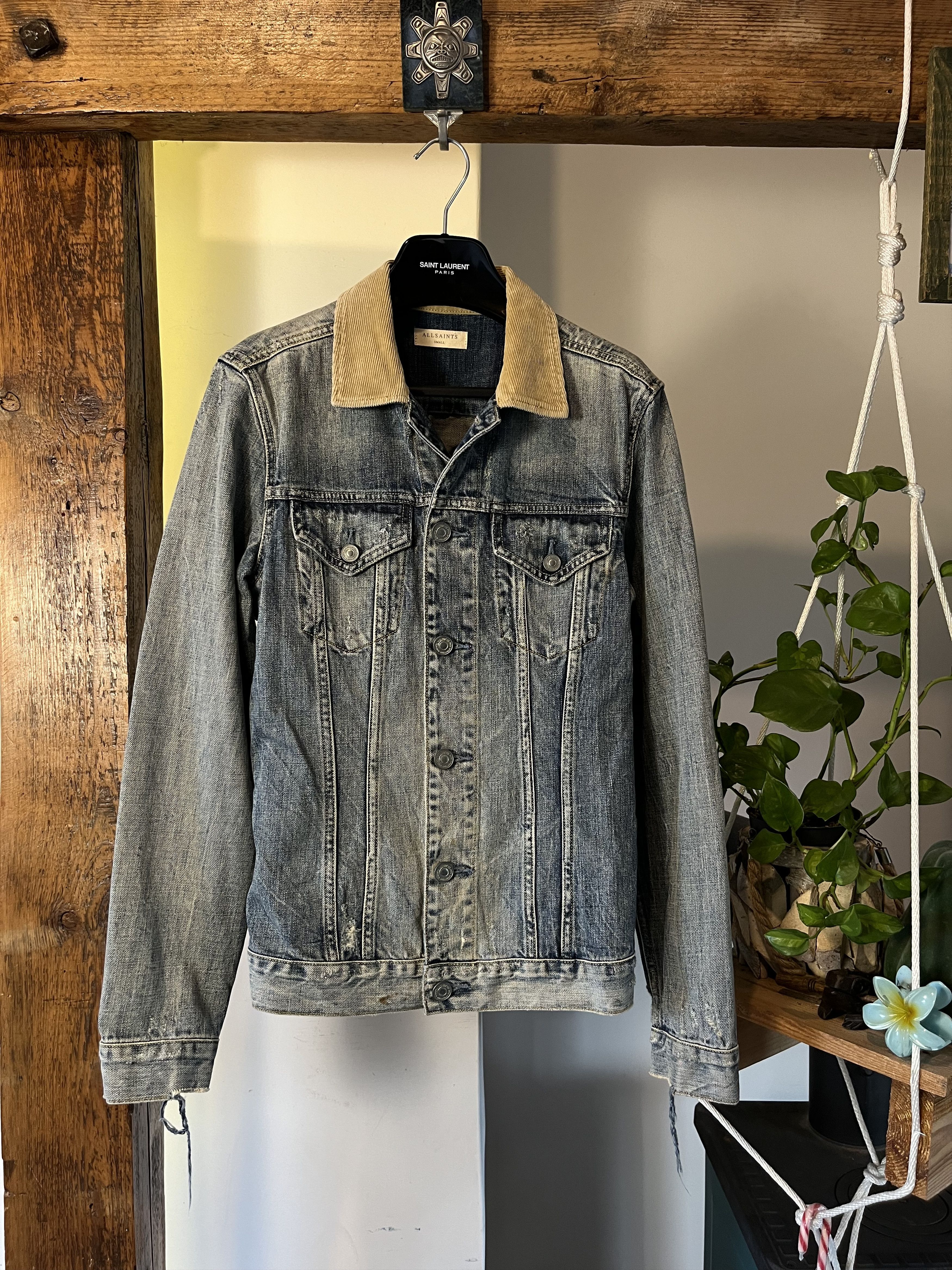 AllSaints Dexter Denim Jackt Distressed Jacket