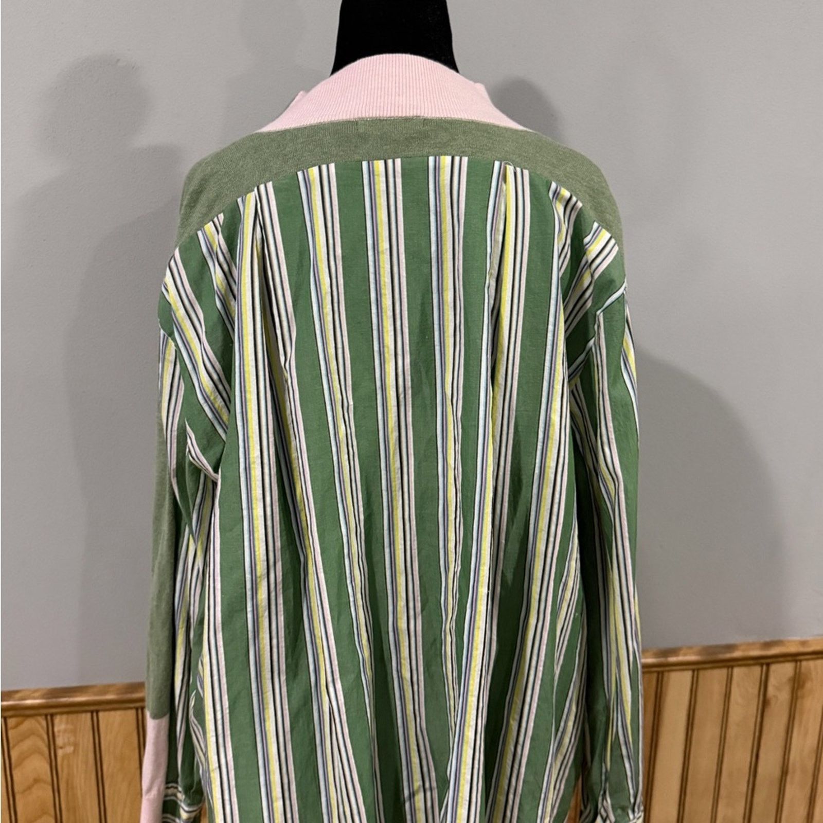 Other Zaket & Plover Stripe Trim Mixed Media Cardigan Size Large Size L / US 10 / IT 46 - 3 Thumbnail