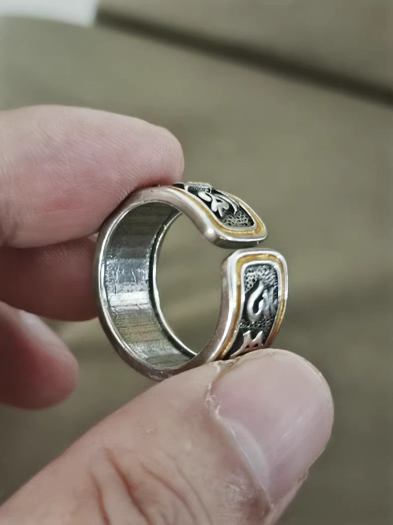 VIBE Chrome Tibetan Six-words theory Ring Vintage Rings🔥🔥🔥 Size ONE SIZE - 4 Thumbnail