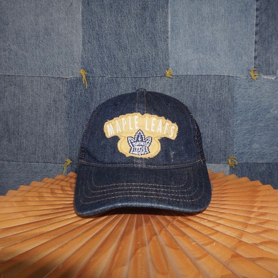 NHL OSFA - Vintage Y2K Toronto Maple Leafs denim trucker NHL hat Size ONE SIZE - 1 Thumbnail