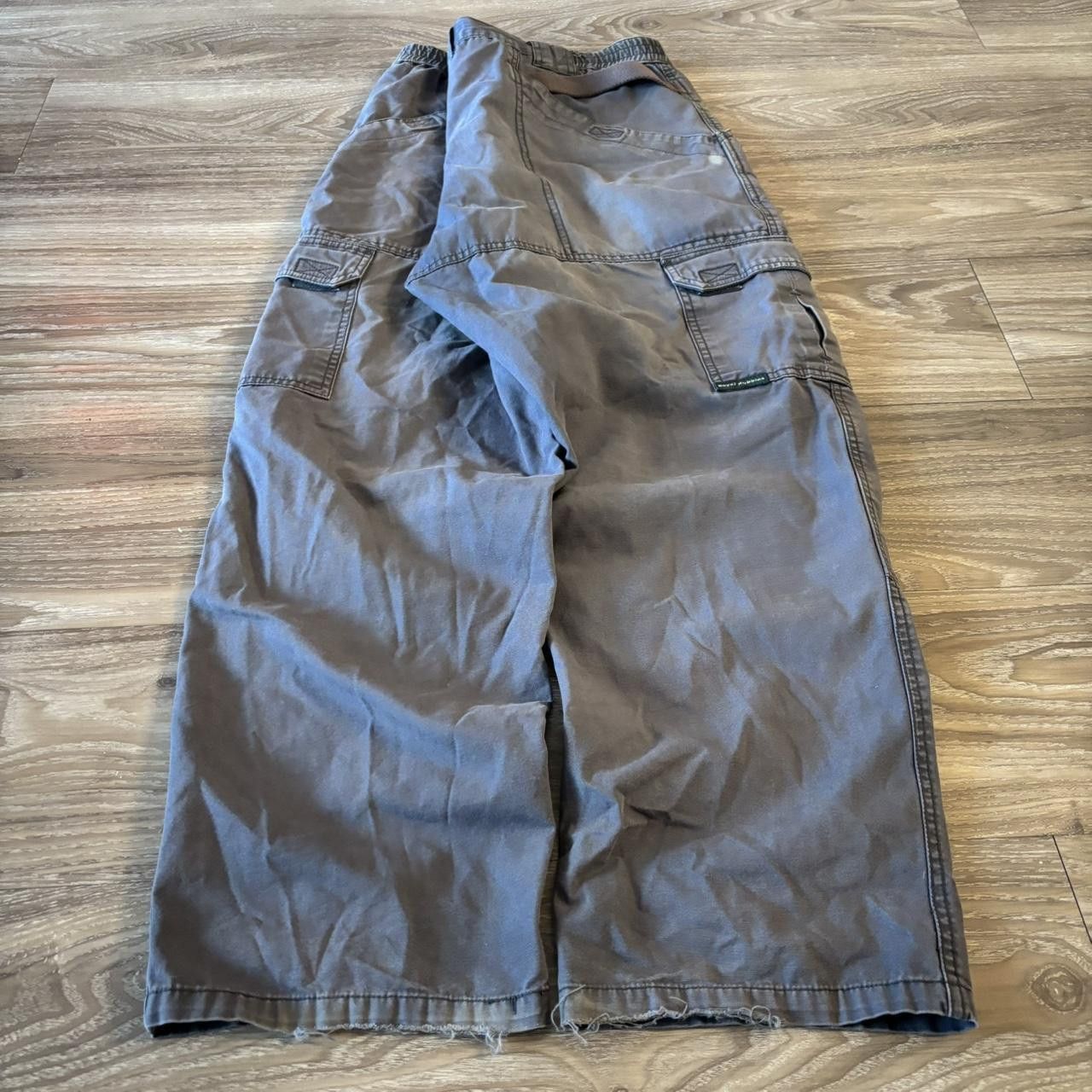 Vintage Crazy Vintage Y2K/2000s Baggy Faded Grey Workwear Skater Cargo Pants! 34x30 Size US 34 / EU 50 - 4 Thumbnail