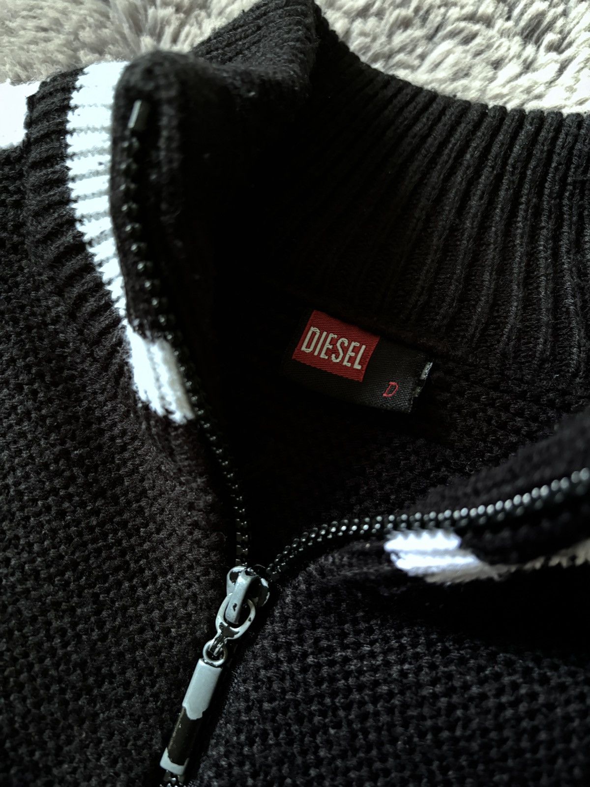 Diesel × Vintage Diesel vintage sweater 90s knit zip black sweatshirt Size US L / EU 52-54 / 3 - 5 Thumbnail