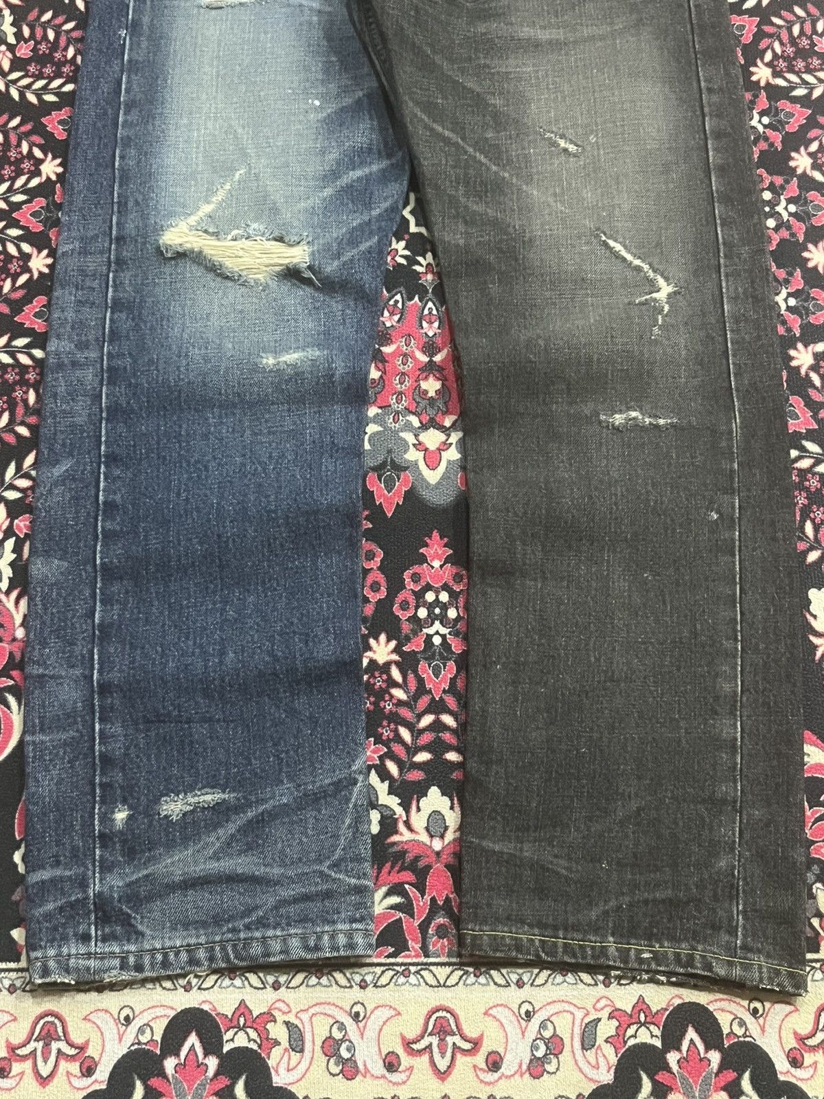 Japanese Brand Maison Conception Libre Two Toned Distressed Whisker Jeans Size US 32 / EU 48 - 8 Thumbnail