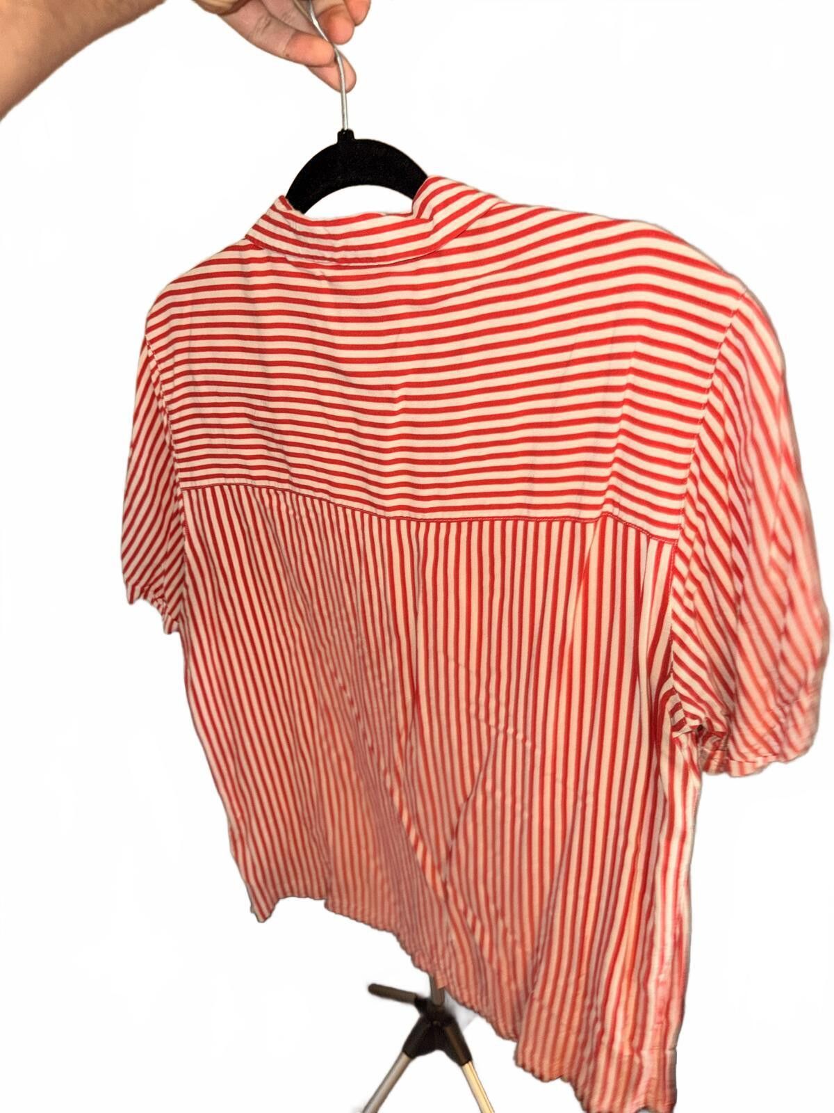 Scotch & Soda Scotch & Soda Red and White Striped Short Sleeve Shirt Size US L / EU 52-54 / 3 - 3 Thumbnail