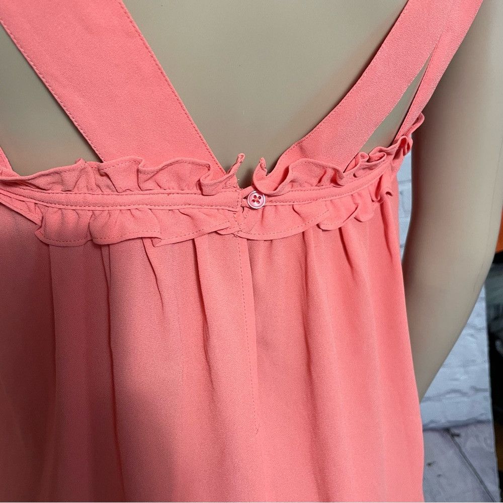 Ann Taylor New Ann Taylor Orange Ruffle Trim Tank Top Blouse Size L Size L / US 10 / IT 46 - 5 Thumbnail
