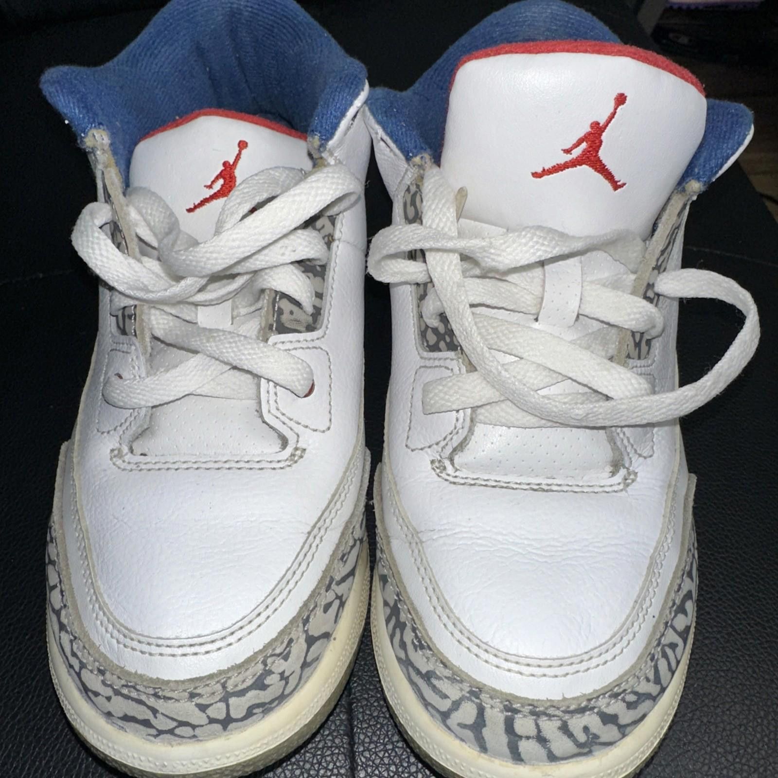 Jordan Brand Nike Air Jordan 3 Retro OG White-Fire Red-True Red-Blue 3Y Size US 5 / EU 37 - 8 Thumbnail
