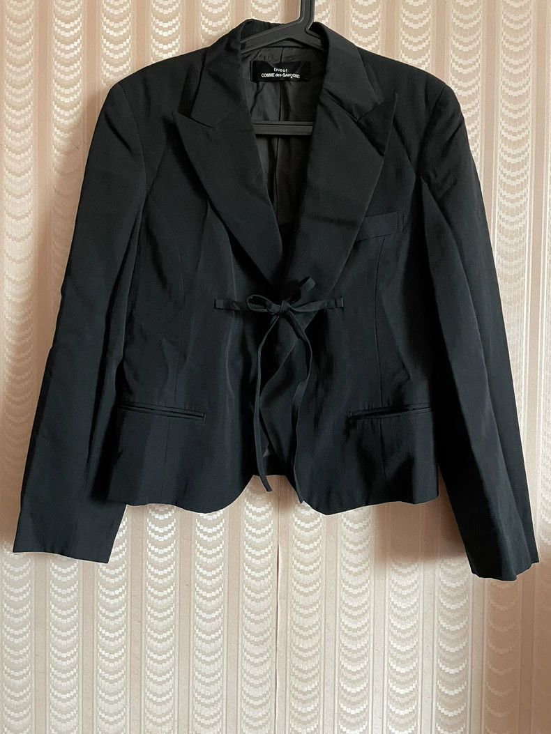 Comme des Garcons Comme Des Garcons Women's Wool Jacket Black Strap Blazer B Size S / US 4 / IT 40 - 1 Thumbnail