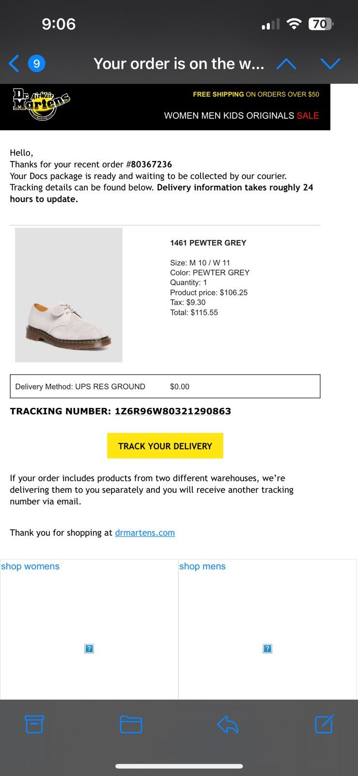 Dr. Martens 1461 Pewter Gray Dr Martens Made in England Size US 10 / EU 43 - 8 Thumbnail