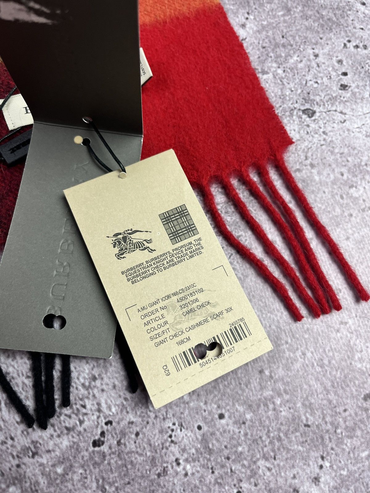 Burberry Giant Check Cashmere Scarf Camel Check Size ONE SIZE - 9 Thumbnail