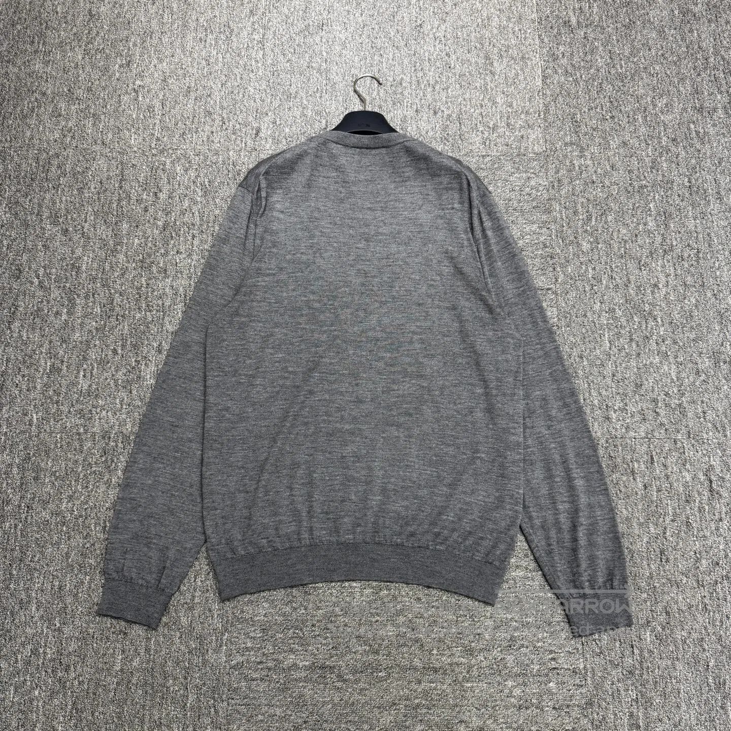 Loro Piana LORO PIANA Gray cotton-wool knit long-sleeved shirt| Size US L / EU 52-54 / 3 - 2 Thumbnail