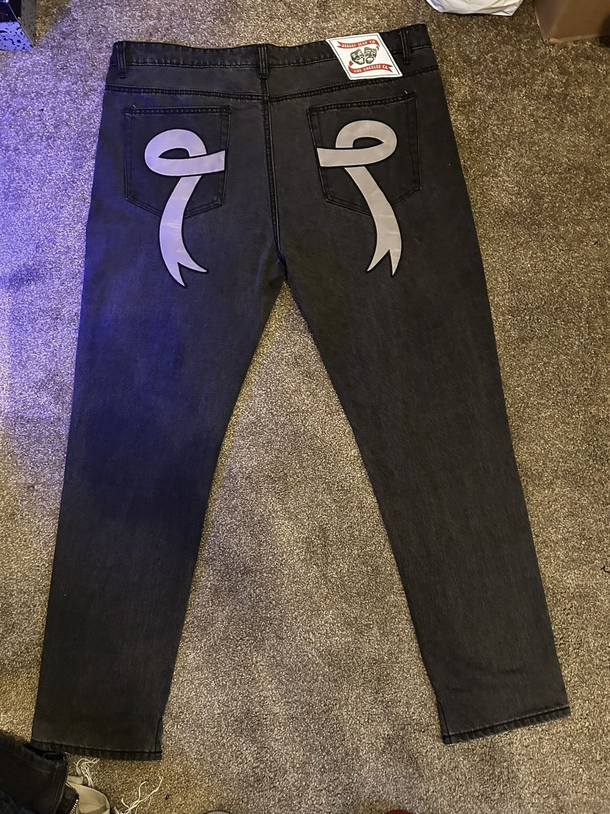 Asaali Blk and grey asaali denim ribbon jeans Size US 40 / EU 56 - 7 Thumbnail