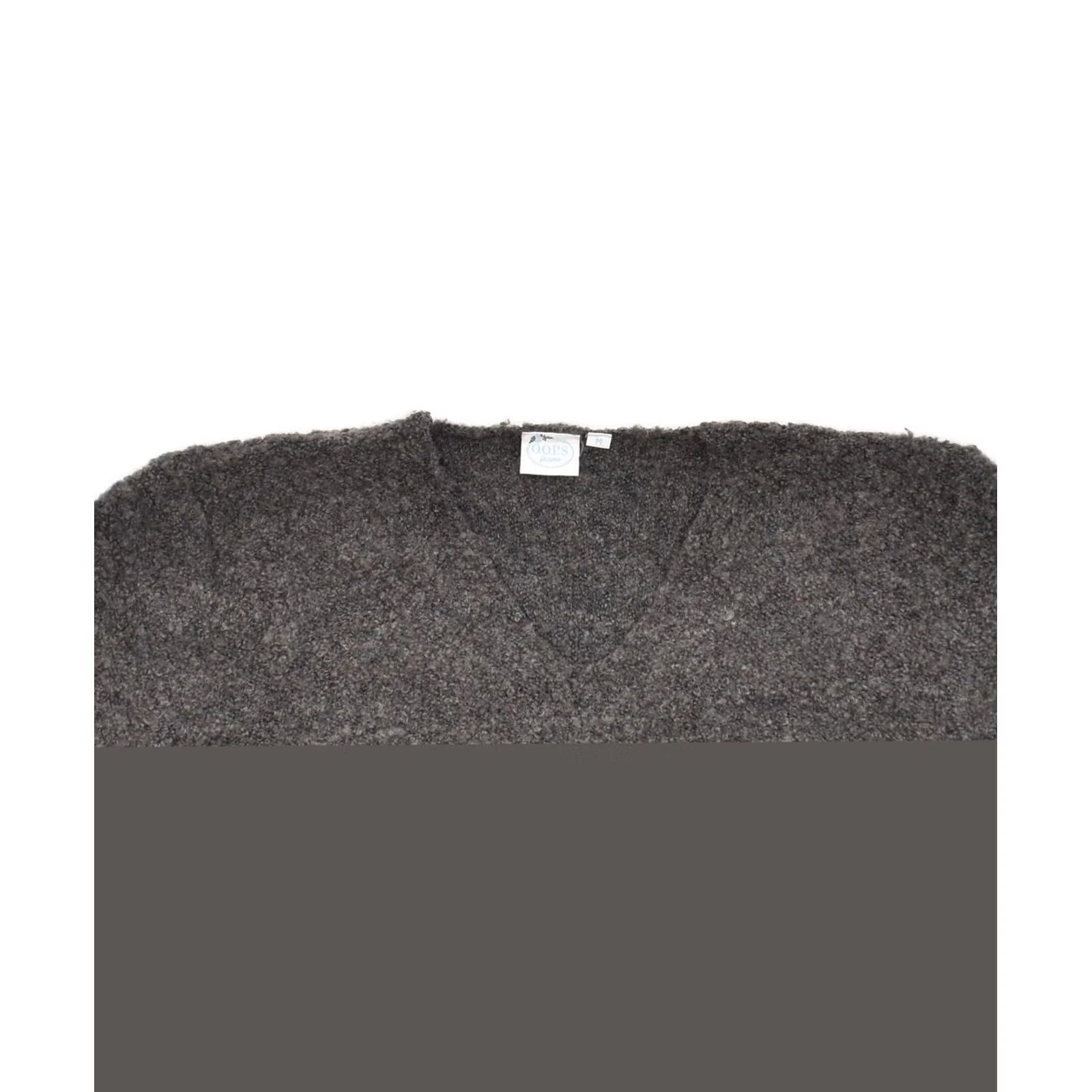 Vintage VINTAGE O.O.P.S. JEANS Womens Jumper Sweater Medium Grey Acrylic V-Neck UK 14 Size M / US 6-8 / IT 42-44 - 3 Thumbnail