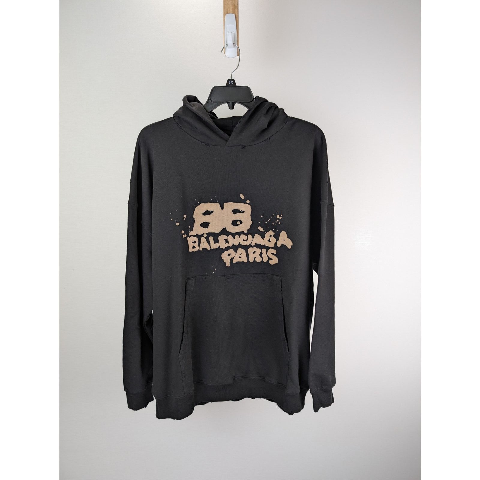 Balenciaga o1rshd1 Large Fit Hoodie in Black S Size US S / EU 44-46 / 1 - 1 Thumbnail