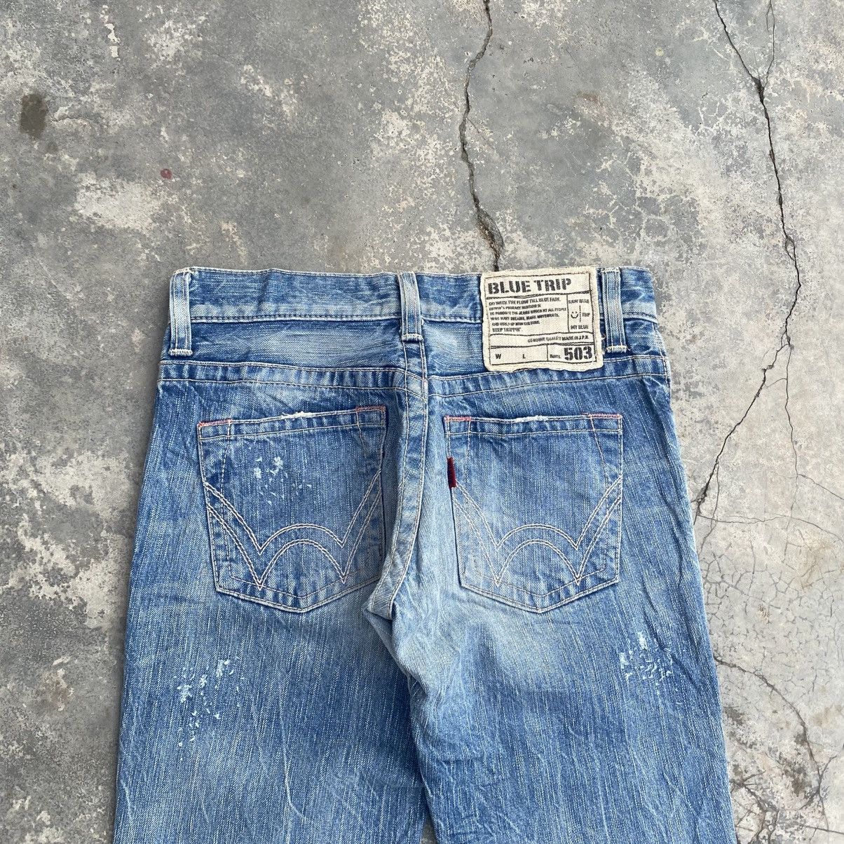 Edwin × Japanese Brand EDWIN 503 Distressed Flare Size 29" - 4 Thumbnail
