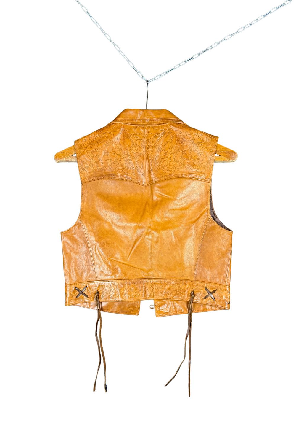 Polo Ralph Lauren Late 90s Ralph Lauren Embossed Western Leather Vest Size S / US 4 / IT 40 - 2 Thumbnail