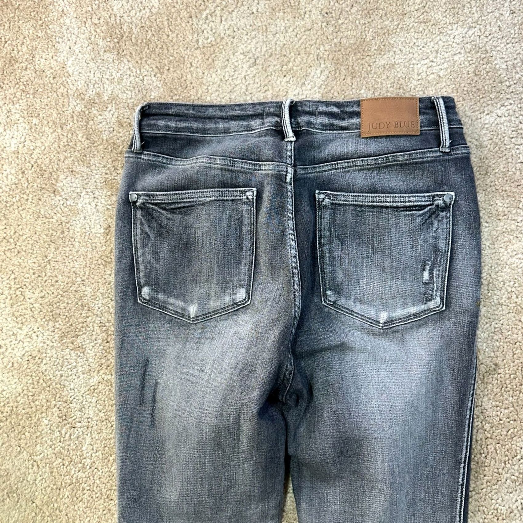 Vintage Judy Blue Jeans Women's Skinny High Rise 11/30 Gray Denim Stretch 5-Pocket Slim Retro? Size 32" / US 10 / IT 46 - 6 Thumbnail