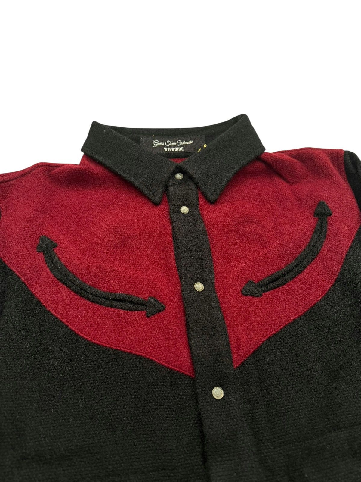 God's True Cashmere $3,000 x Yohji Wildside Cashmere Western Shirt Size US M / EU 48-50 / 2 - 4 Thumbnail