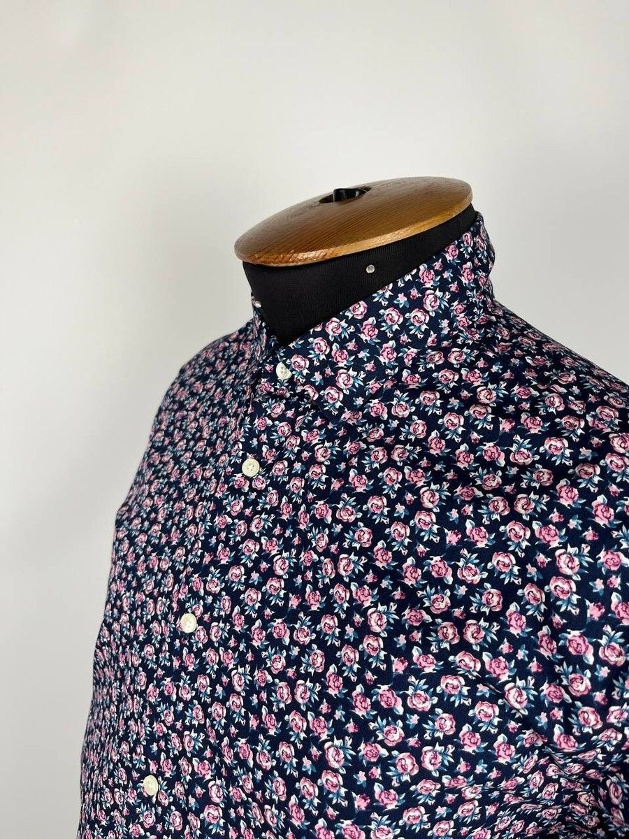 Designer × Ted Baker Ted Baker London Men Long Sleeve Floral Print Size 6 (0309) Size US M / EU 48-50 / 2 - 4 Thumbnail