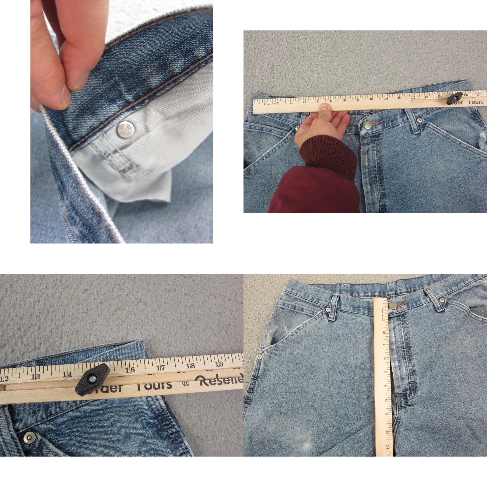 Wrangler VINTAGE Wrangler Jeans Mens Regular Five Star Premium Denim 34 x 30 Blue Y2K 90s Workwear Baggy Carpenter Straight Pants Size US 34 / EU 50 - 9 Thumbnail