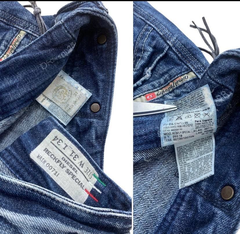 Diesel × Vintage Vintage Diesel Jeans Reckfly Special Pants Y2K Rare W31 L34 Size 31" - 4 Thumbnail