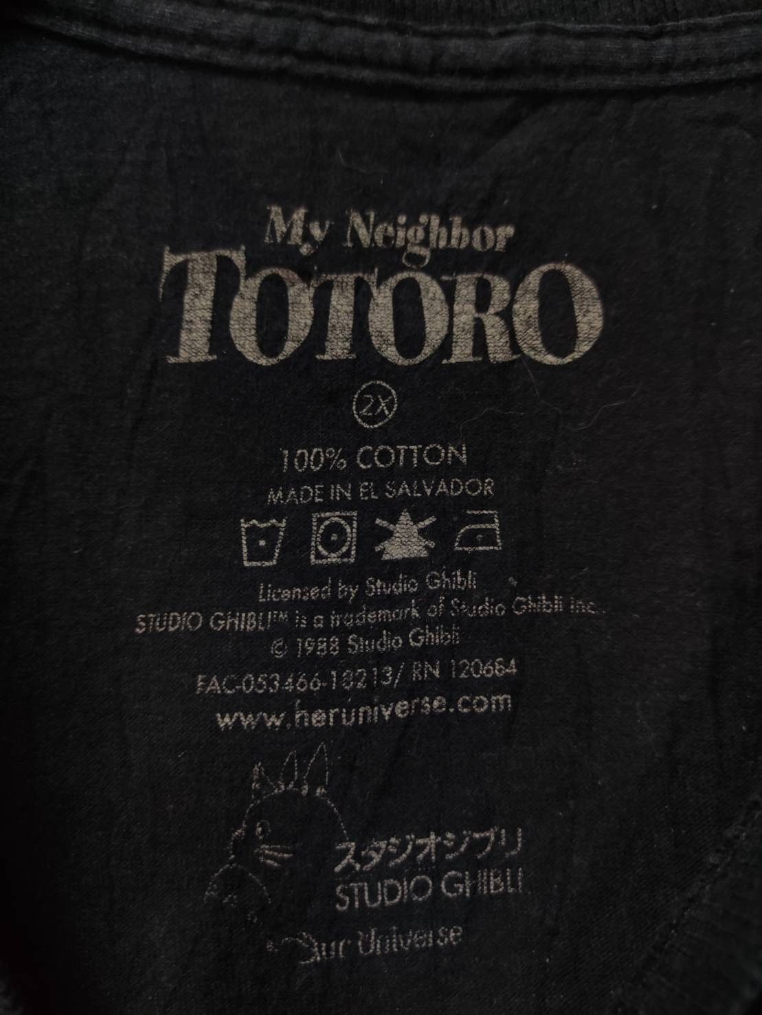 Anime My Neighbor Totoro Studio Ghibli Movie Promo T-Shirt Size US XXL / EU 58 / 5 - 6 Thumbnail