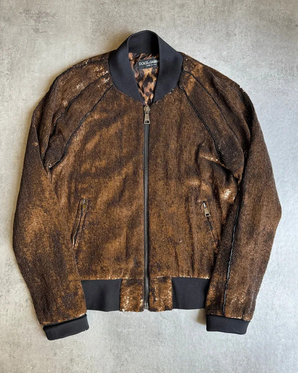 Dolce & Gabbana 2010s Dolce & Gabbana Sequin Brown Jacket Size M / US 6-8 / IT 42-44 - 1 Thumbnail
