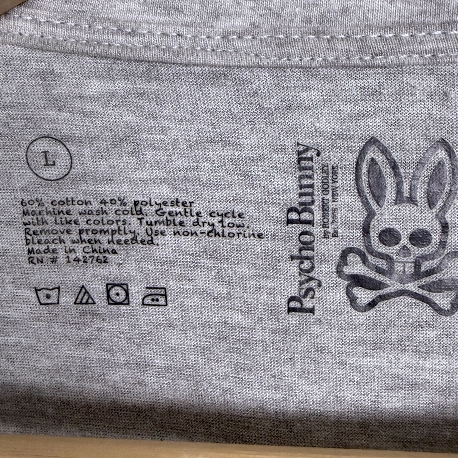 Psycho Bunny Psycho Bunny Men's Large Crossbones Gray Crewneck T Shirt Size US L / EU 52-54 / 3 - 3 Thumbnail