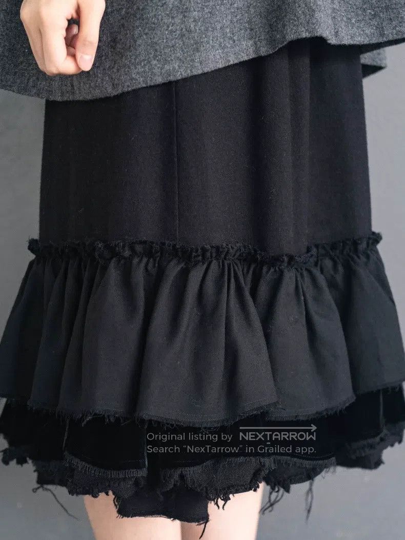 Comme des Garcons Comme Des Garcons Wool velvet lace half skirt Size 23" - 5 Thumbnail