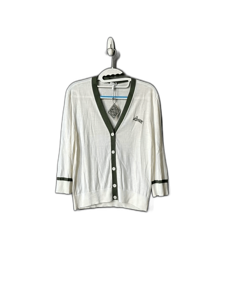 Loewe Loewe White Green Lightweight Cardigan Size US L / EU 52-54 / 3 - 1 Thumbnail