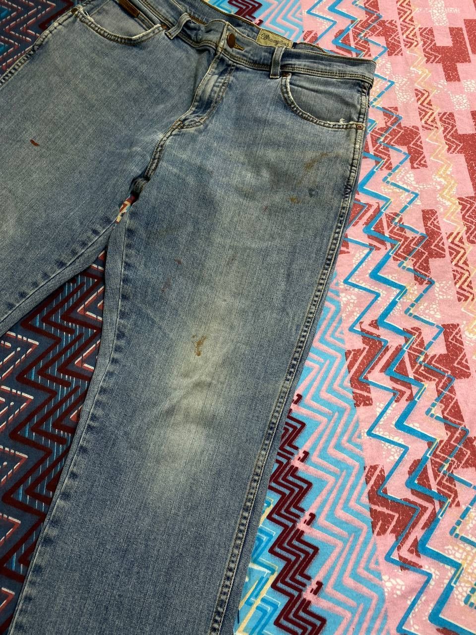 Vintage × Wrangler Wrangler Vintage Blue Distressed Denim F89 Size US 34 / EU 50 - 8 Thumbnail